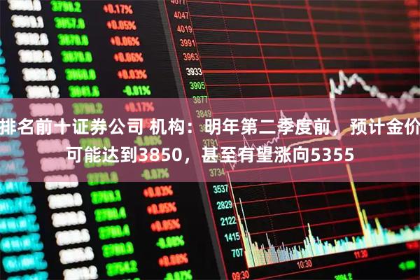 排名前十证券公司 机构：明年第二季度前，预计金价可能达到3850，甚至有望涨向5355